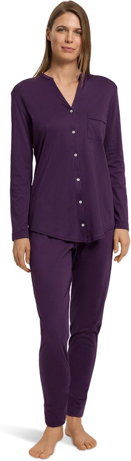 Hanro 77949 Pure Essence 2-Pc. Pajama Set S Amethyst 100% Mercerized Cotton NWT