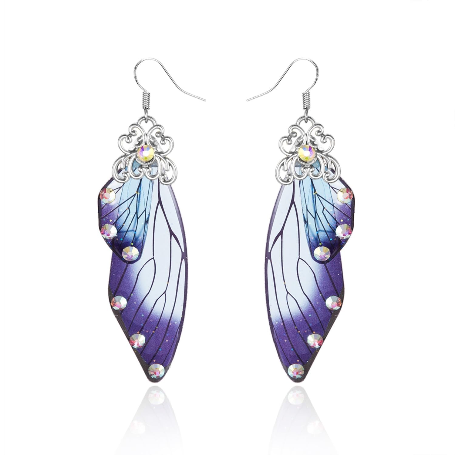 BELLA-Bee Fairy Butterfly Wing Dangle Earrings Gold Wedding Ren Faire Gift
