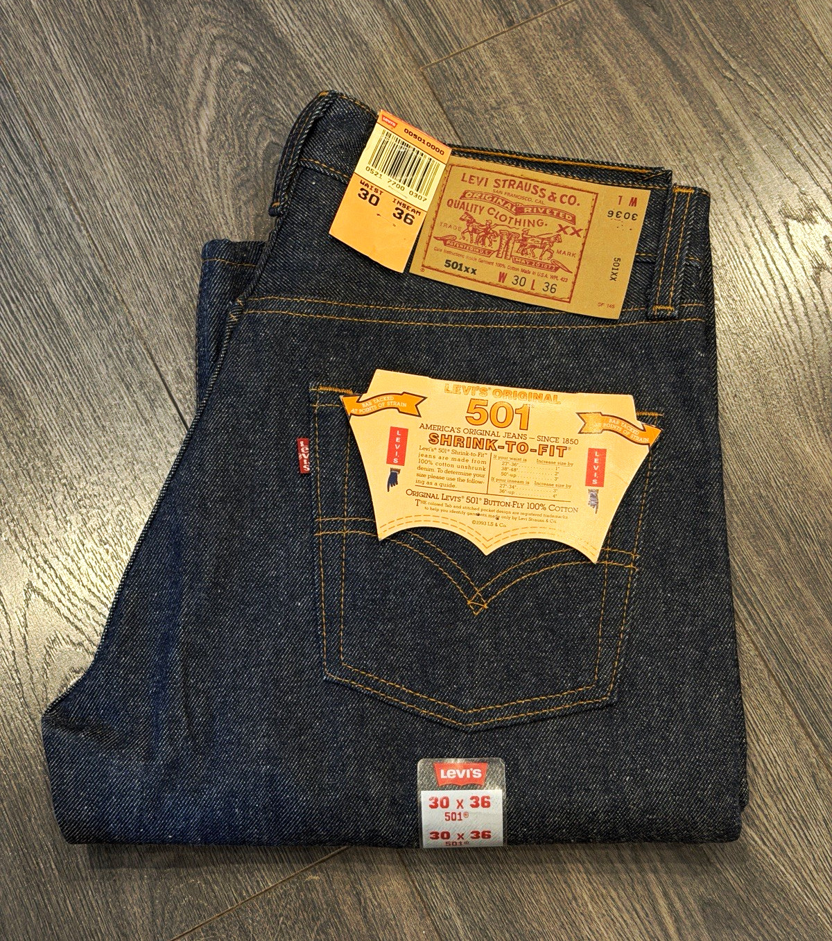 Vintage Levi’s 501-0000 Deadstock | Made in USA | 1996 | W30 L36 | Original Tags