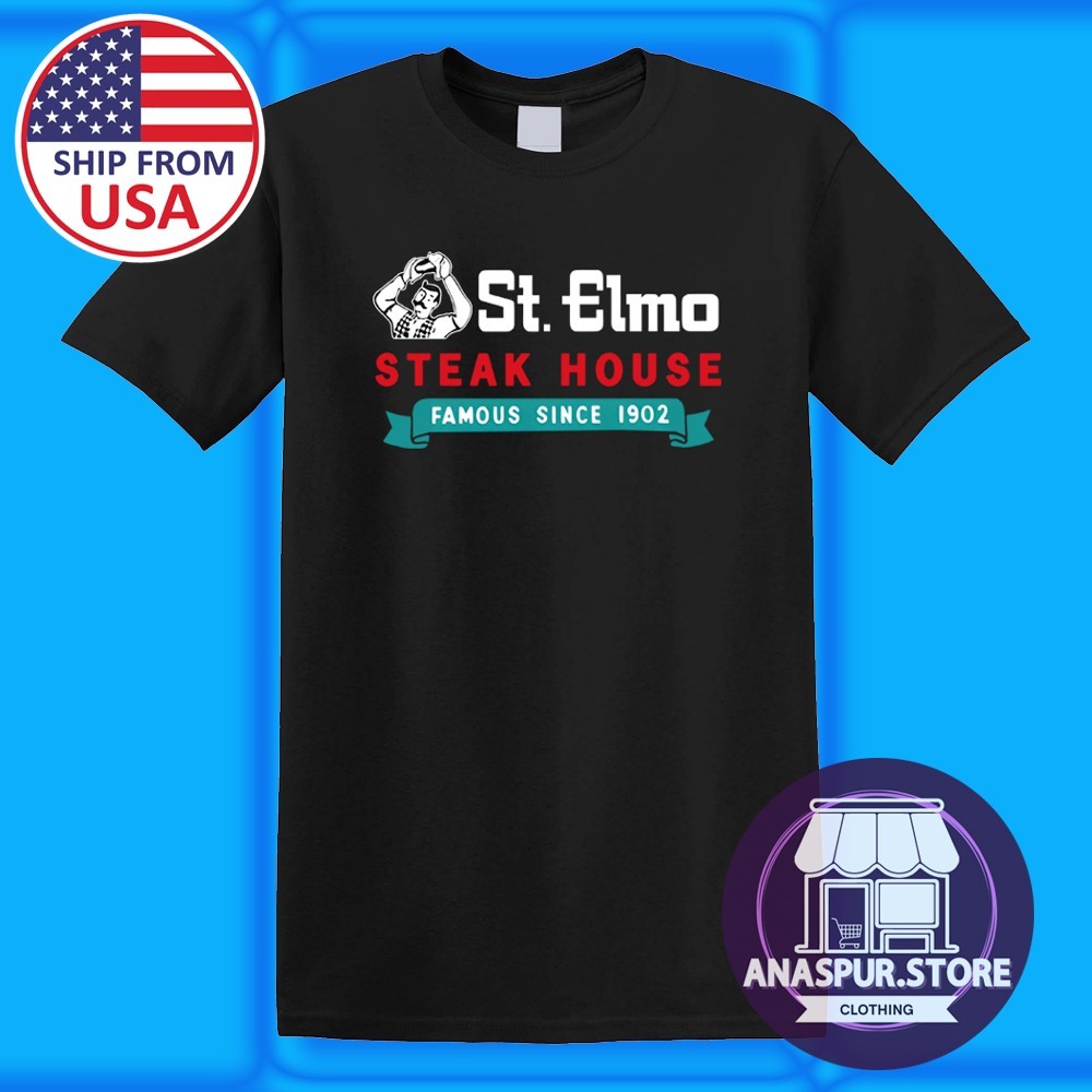 St. Elmo Steak House Restaurant Since 1902 Men\'s Black Size S-5XL