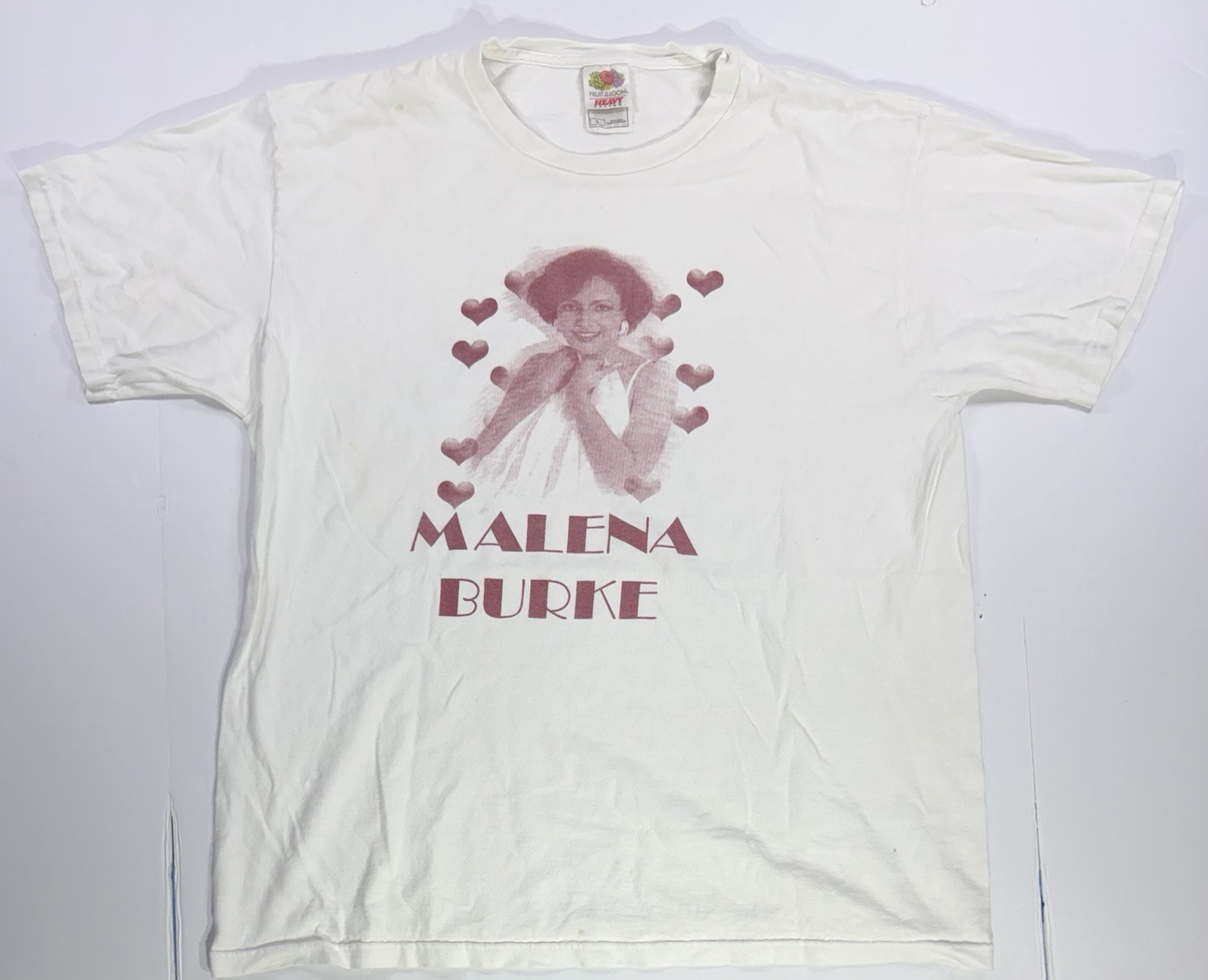 Vintage 90s Malena Burke Portrait T-Shirt Fruit of the Loom Heavy L Cuba Music