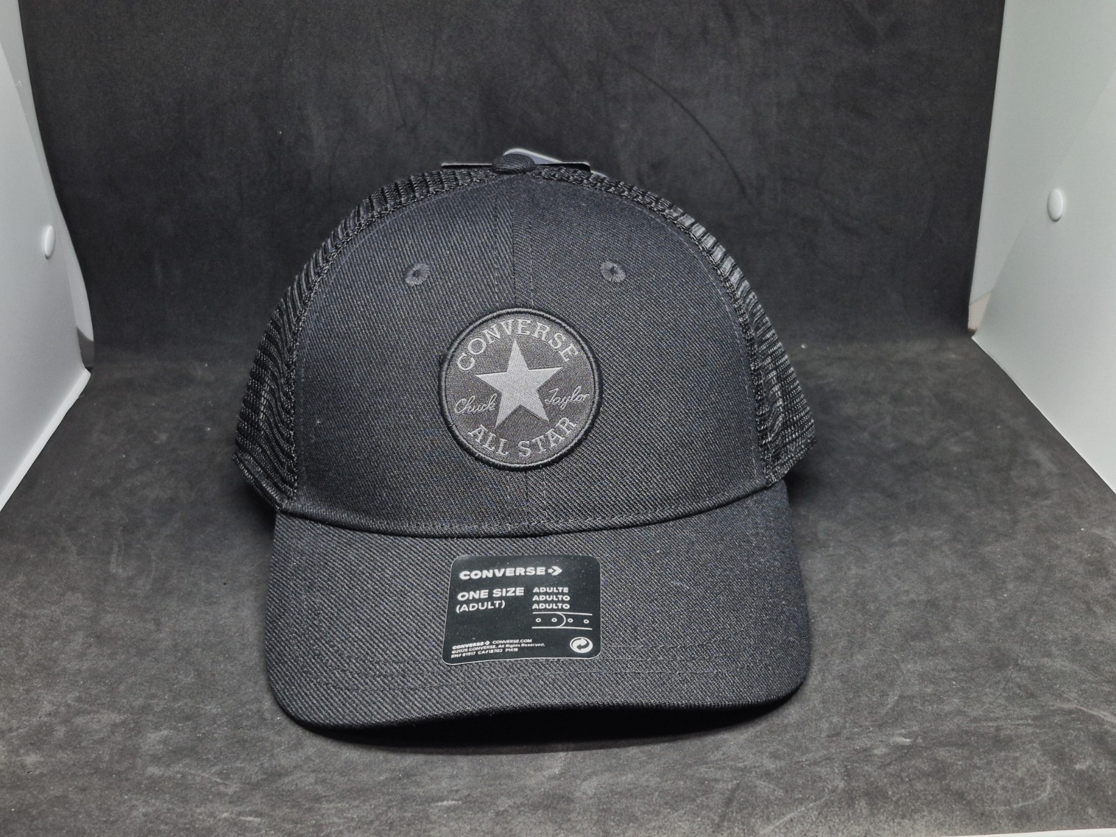 Converse Mens  Trucker All Star Mesh Adjustable Casual Cap Field Black
