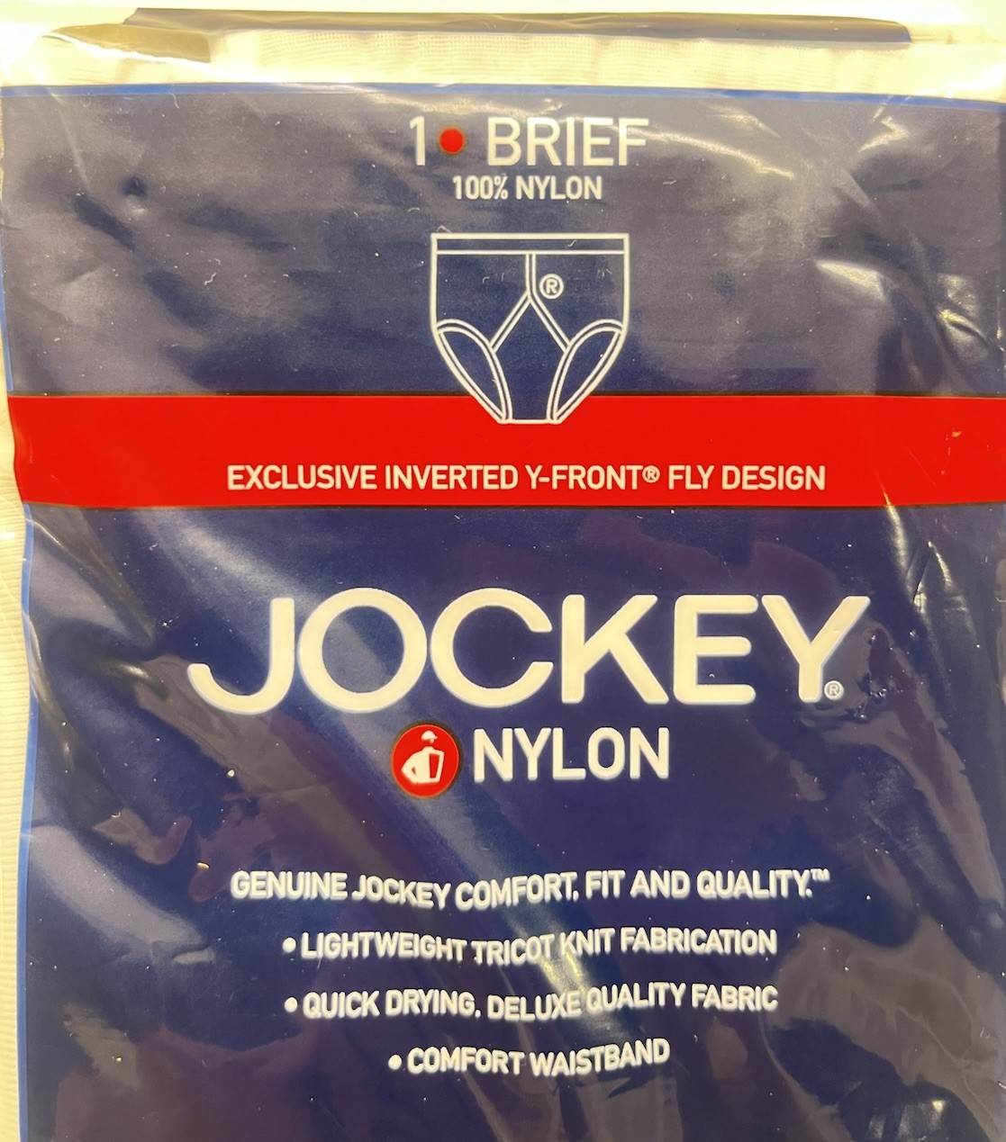 NOS Vintage 2005 Jockey Nylon Men\'s Brief Size M 32-34 Nylon Y Front White