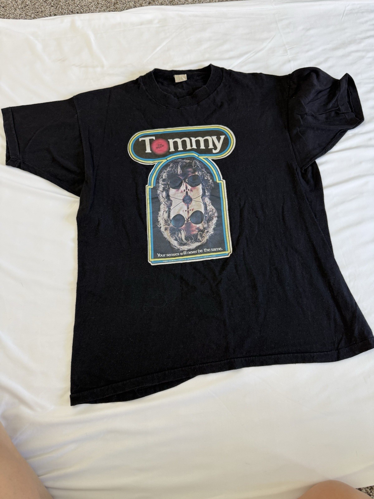 Rare 1975 Tommy The Movie - Your Senses Will Never Be The Same - Black T Shirt L