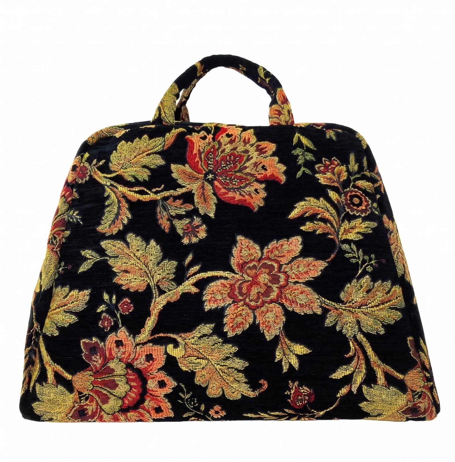 Victorian English Nanny Mary Poppins Carpet Bag Paisley Black Small
