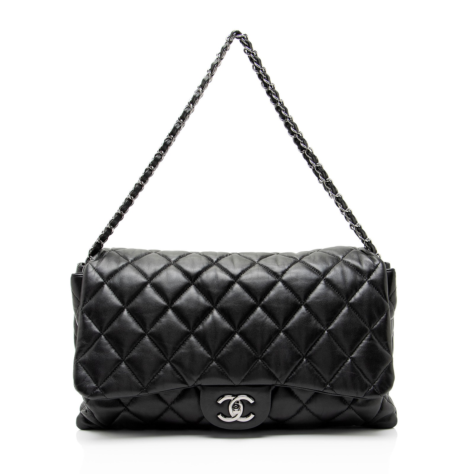 Chanel Lambskin 3 Accordion Maxi Flap Bag