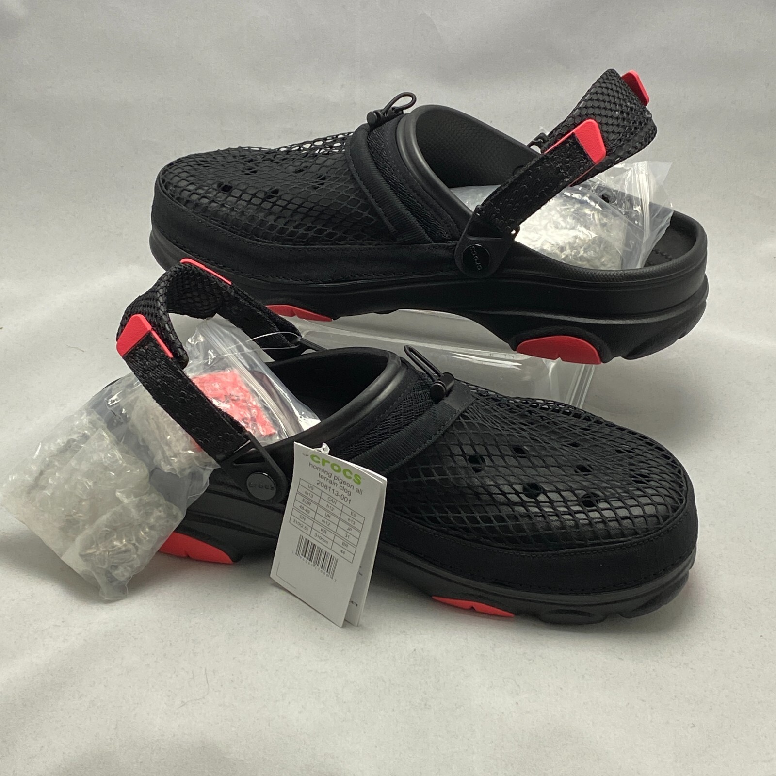 STAPLE x Crocs Classic All-Terrain Clog Men 12 Black HOMING PIGEON with JIBBITZ