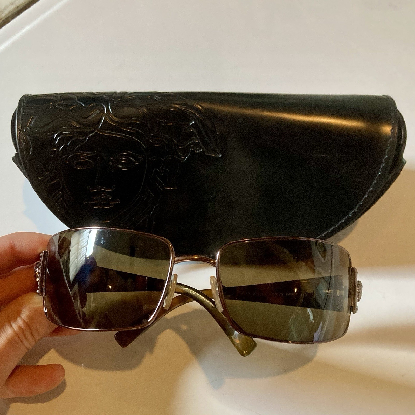 Versace Y2K Retro Sunglasses Model 2032 - B Tortoise Shell Made In Italy