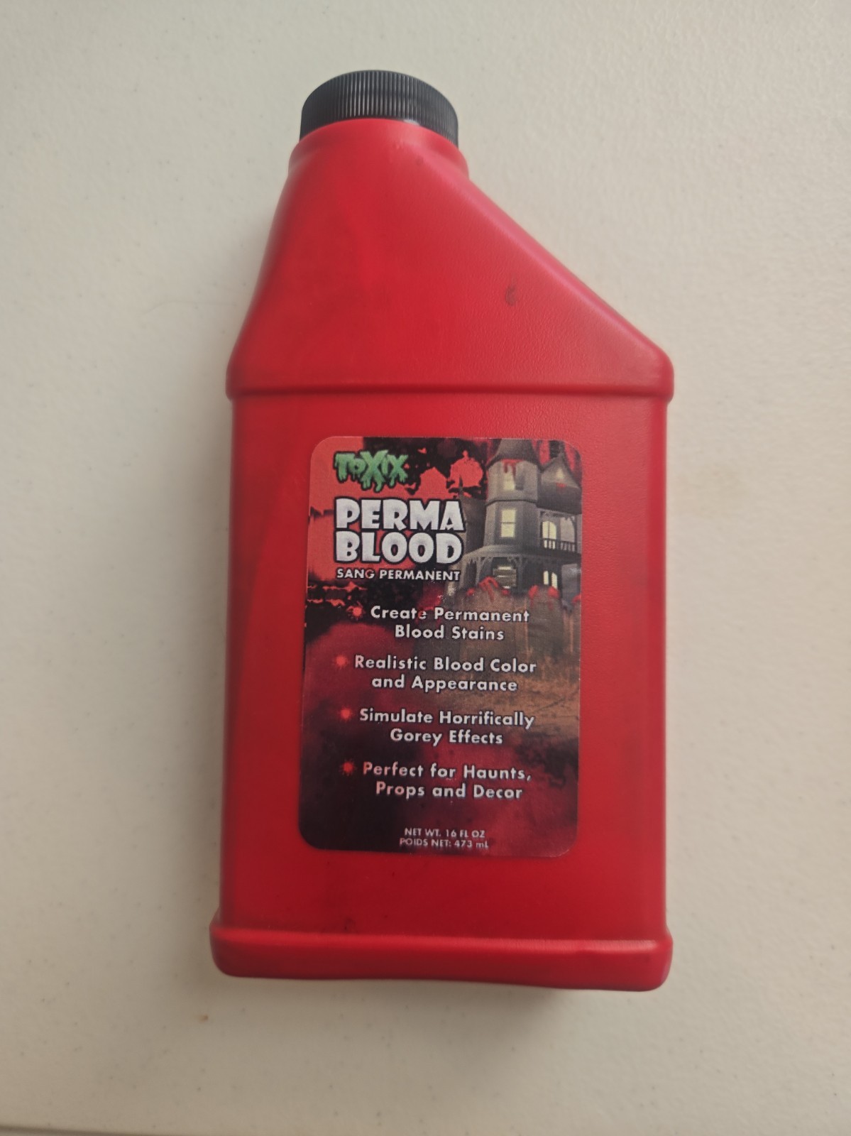Perma Blood 16 Oz - PERMANENT Fake Blood Perfect for Haunts, Gore, and Props