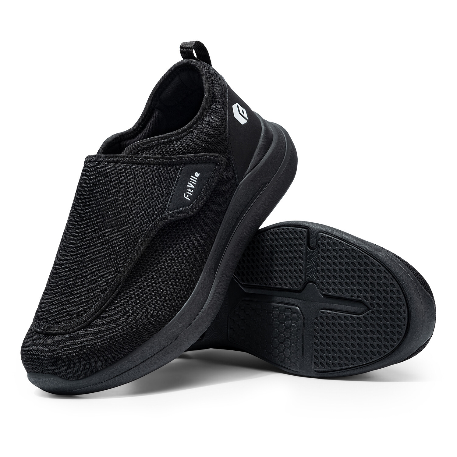 FitVille Diabetic Shoes Men Extra Wide Slip-On Shoes Swollen Feet Pain Relief