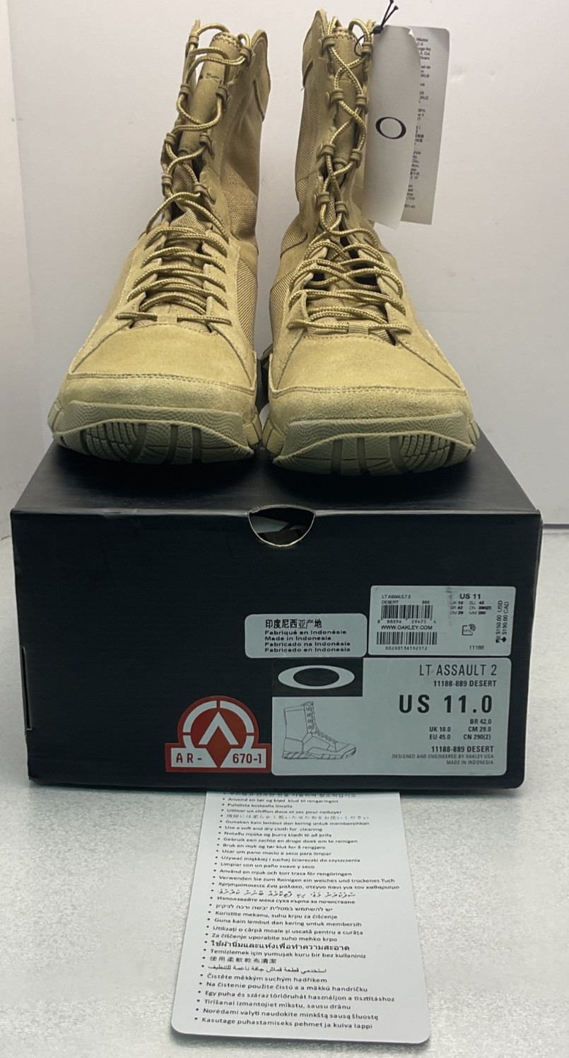 Oakley LT Assault 2 Boots Size 11 Desert 11188-889 AR 670-1 (S2)