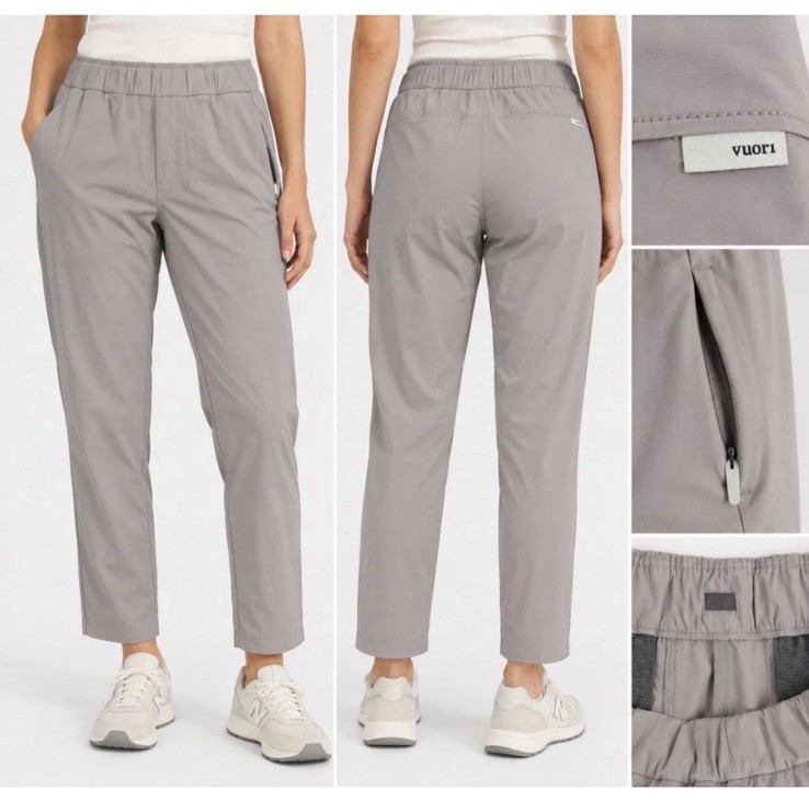 Vuori Womens Medium Miles Ankle Pants Gray Performance Pull On Jogger Stretch