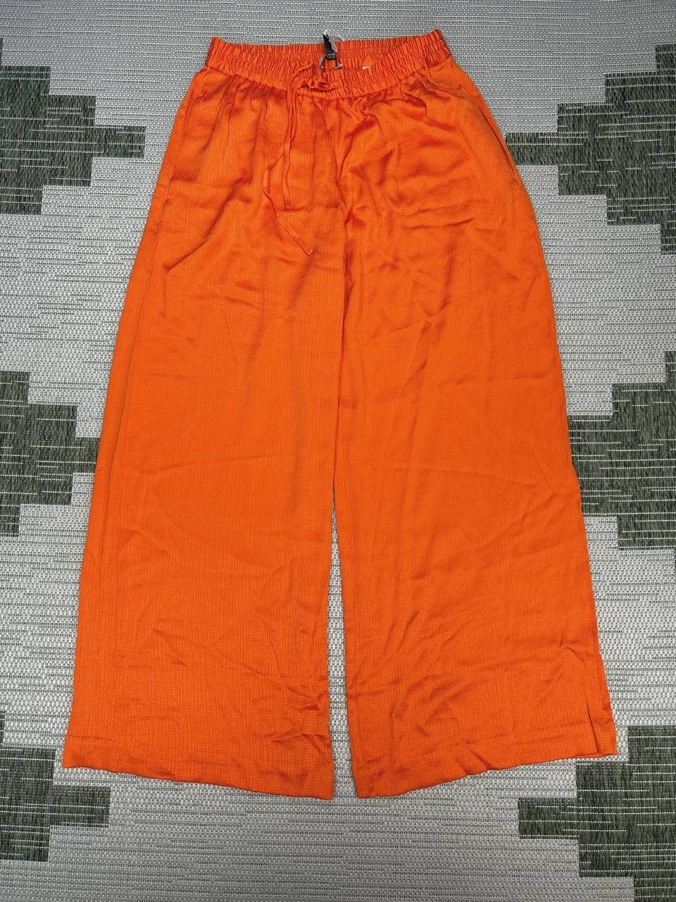 Cos Pants Womens 12 Orange Naia Acetate Wide Leg Drawstring New 