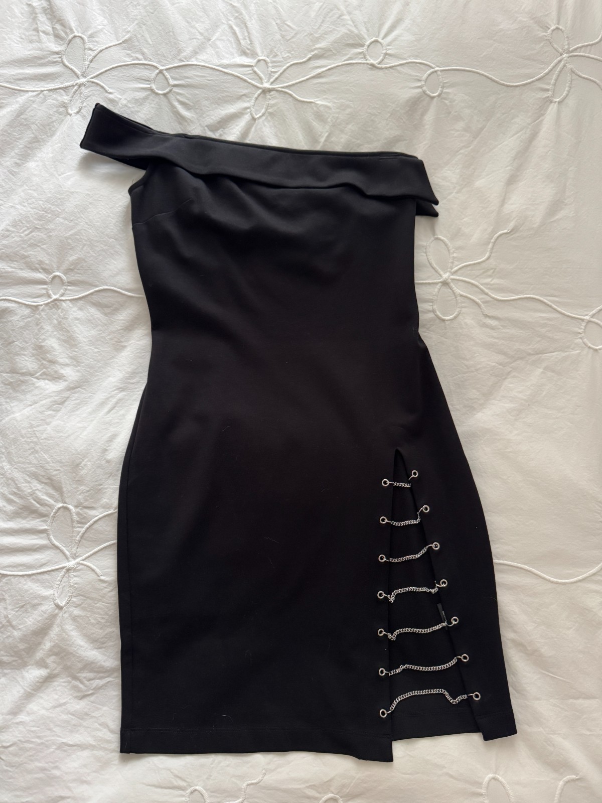 NBD | Off Shoulder Dress | Silver Details | Black | US Size S