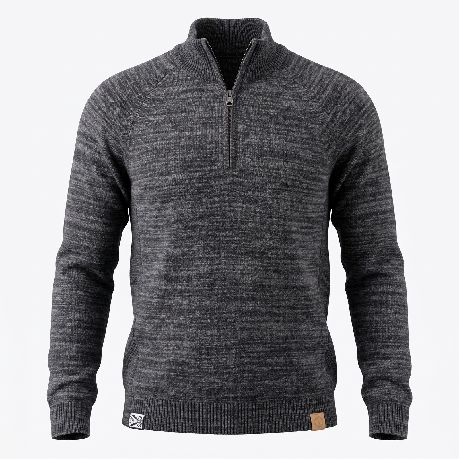 Paka Royal Alpaca Handmade Quarter Zip Sweater Mens XS Charcoal Grey Pullover