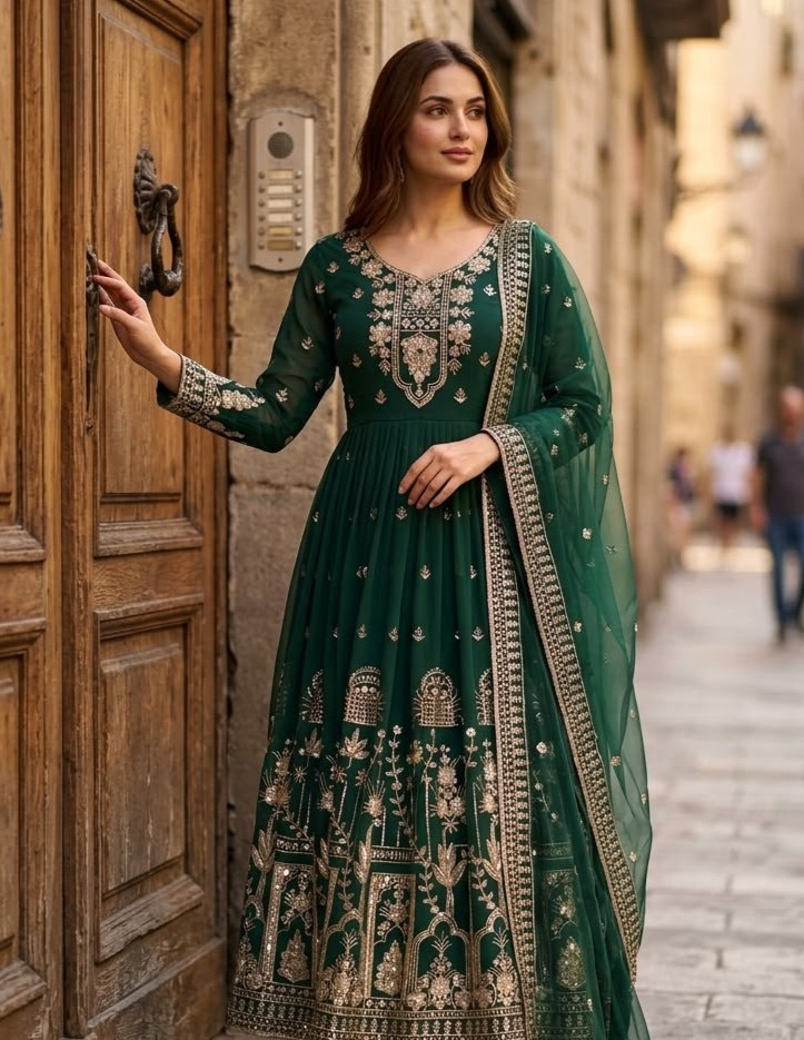Designer Indian Anarkali Gown Bollywood Salwar Kameez Pakistani Dress Suit Party