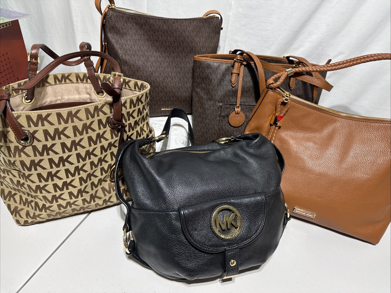 Lot of 5 Authentic Michael Kors Bags Totes Shoulder Hobo Leather  Read Descripti
