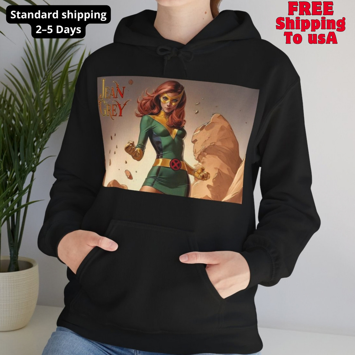 Jean  Grey  Telepathic  Power  X‑Men  Graphic  Hoodie