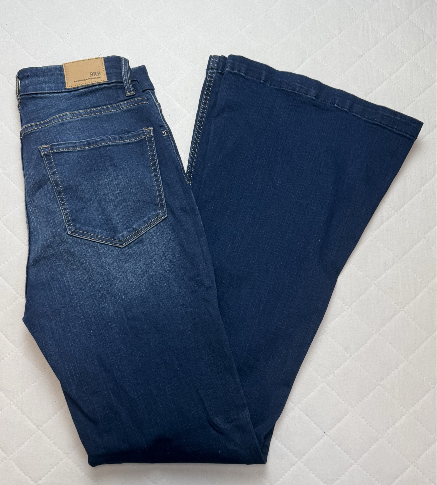 BKE Billie Jeans Womens 29x33.5 Blue High Rise Flare Slim Fit Stretch Denim