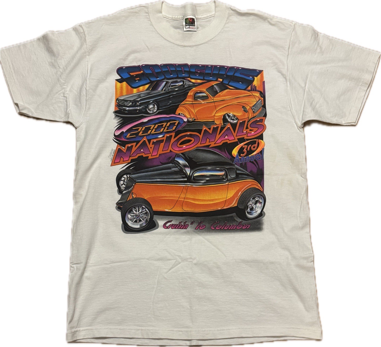 Vintage 2000 Goodguys Nationals T Shirt Mens Large White Cruisin To Columbus Car