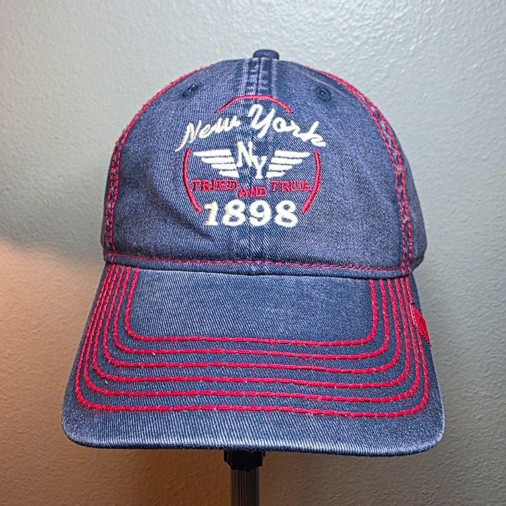 Vintage NY Red Thread Series 1898 Hat Cap Adjustable Strap Premium 51 Brand