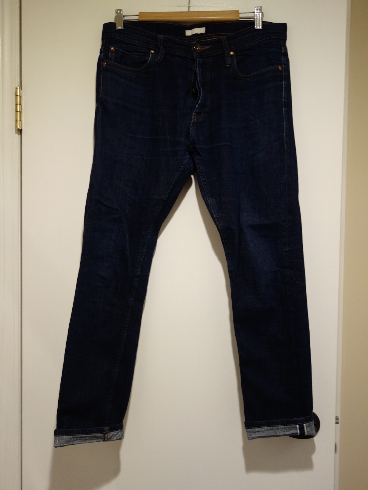 UNBRANDED BRAND Stretch Selvedge Jeans, UB422, Size W34 x L29