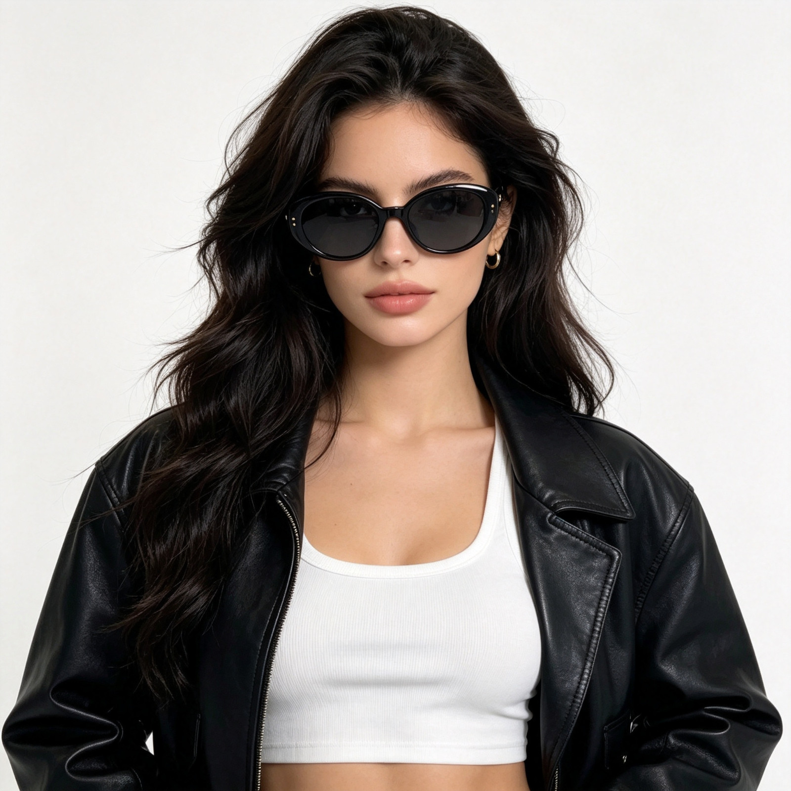 Balenciaga BB0324SK Sunglasses Black Oval Frame Grey Lenses B Logo 55-19-125