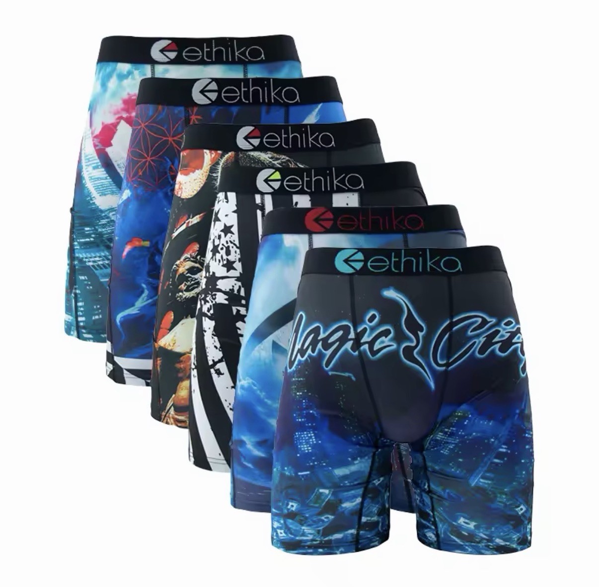 ETHIKA 6Pcs Sexy Men Underwear Boxers Breathable