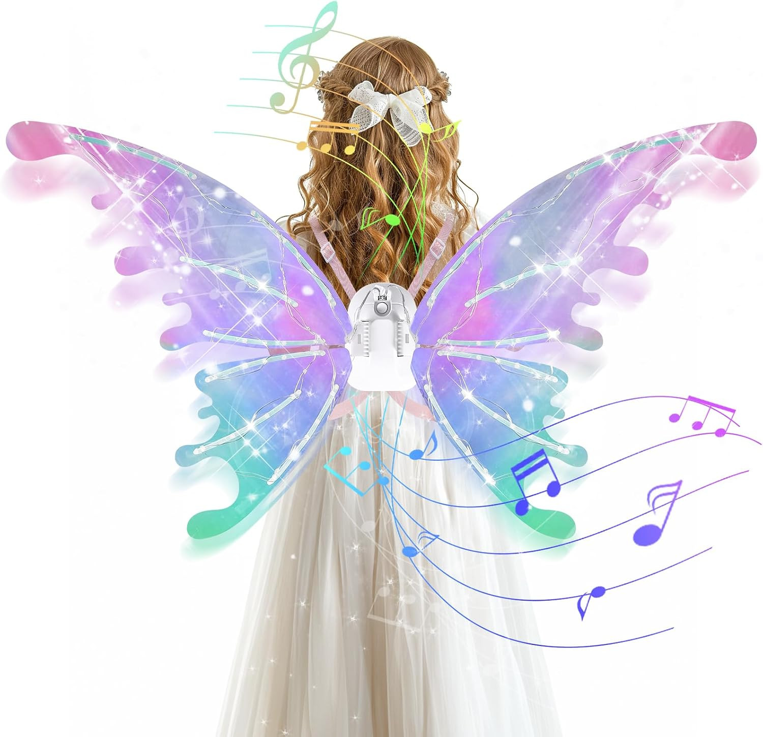 GOLDGE LED Electric Fairy Wings for Girls, Moving Butterfly Wings