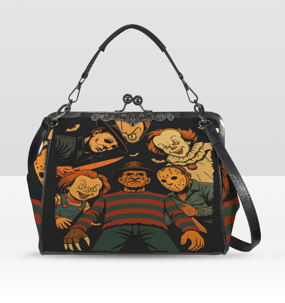 Horror Movie Characters Hallooween Floral Shoulder Cross Body Bag Satchel NEW