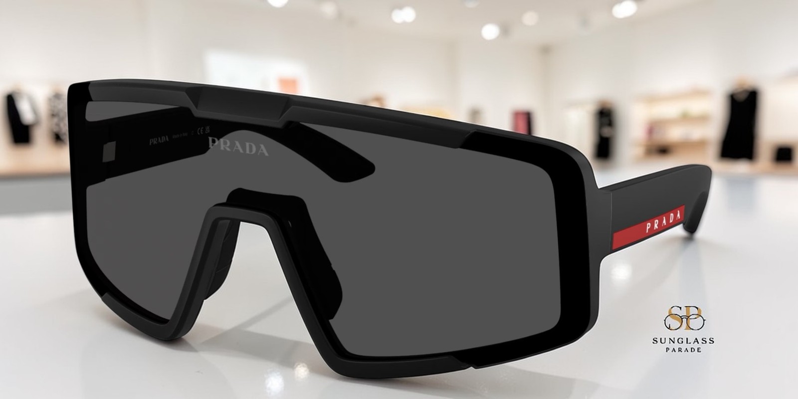 PRADA LINEA ROSSA PS B07S 1BO06F Matte Black Dark Grey 44 mm Men\'s Sunglasses