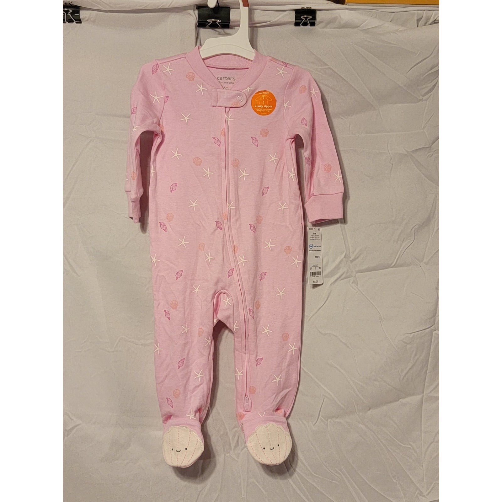 Carter\'s Just One You Baby Girls\' Seashell Sleep N\' Play Pink Sz 6mo