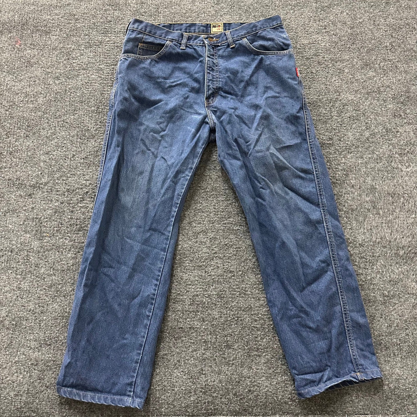 Reed FR Jeans Mens Size 35x28 Blue Flame Resistant Denim Workwear Straight Leg