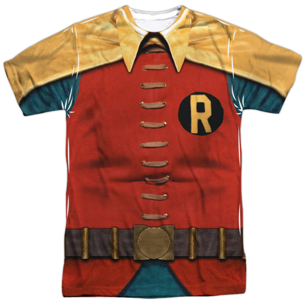 BATMAN CLASSIC TV ROBIN COSTUME TEE Front Print Licensed Men\'s Shirt SM-3XL