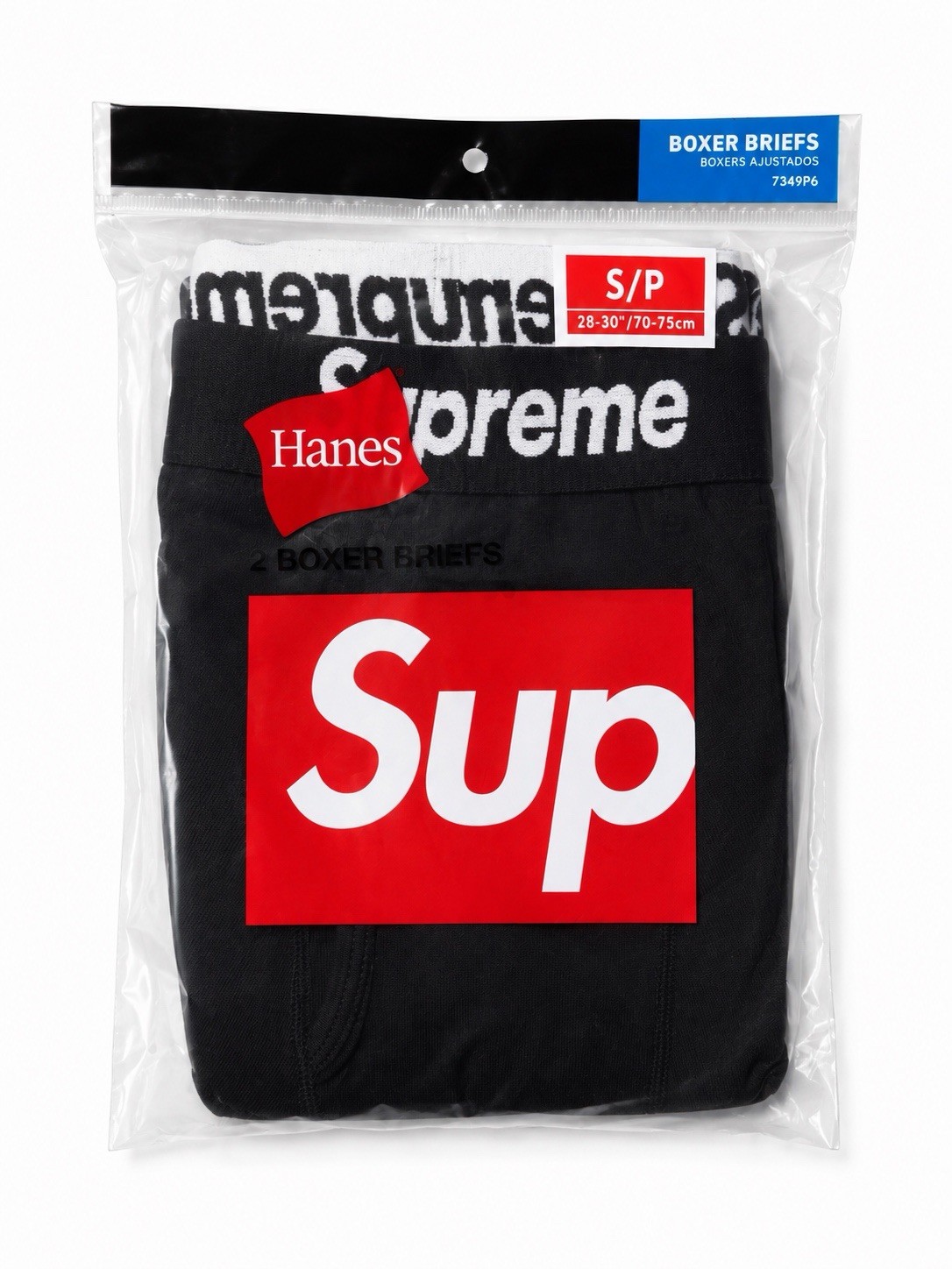 Supreme Hanes Boxer Briefs 2 Pack | Black | Size Small