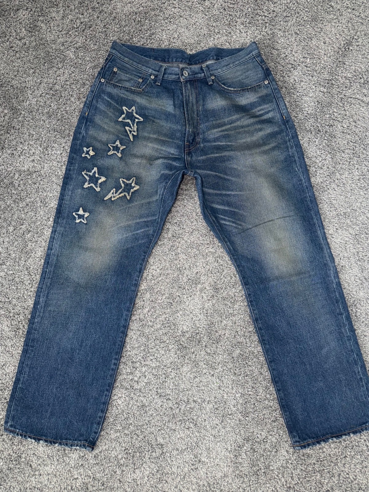 BAPE A Bathing Ape Star Patch Work Denim Japan Exclusive Size Large