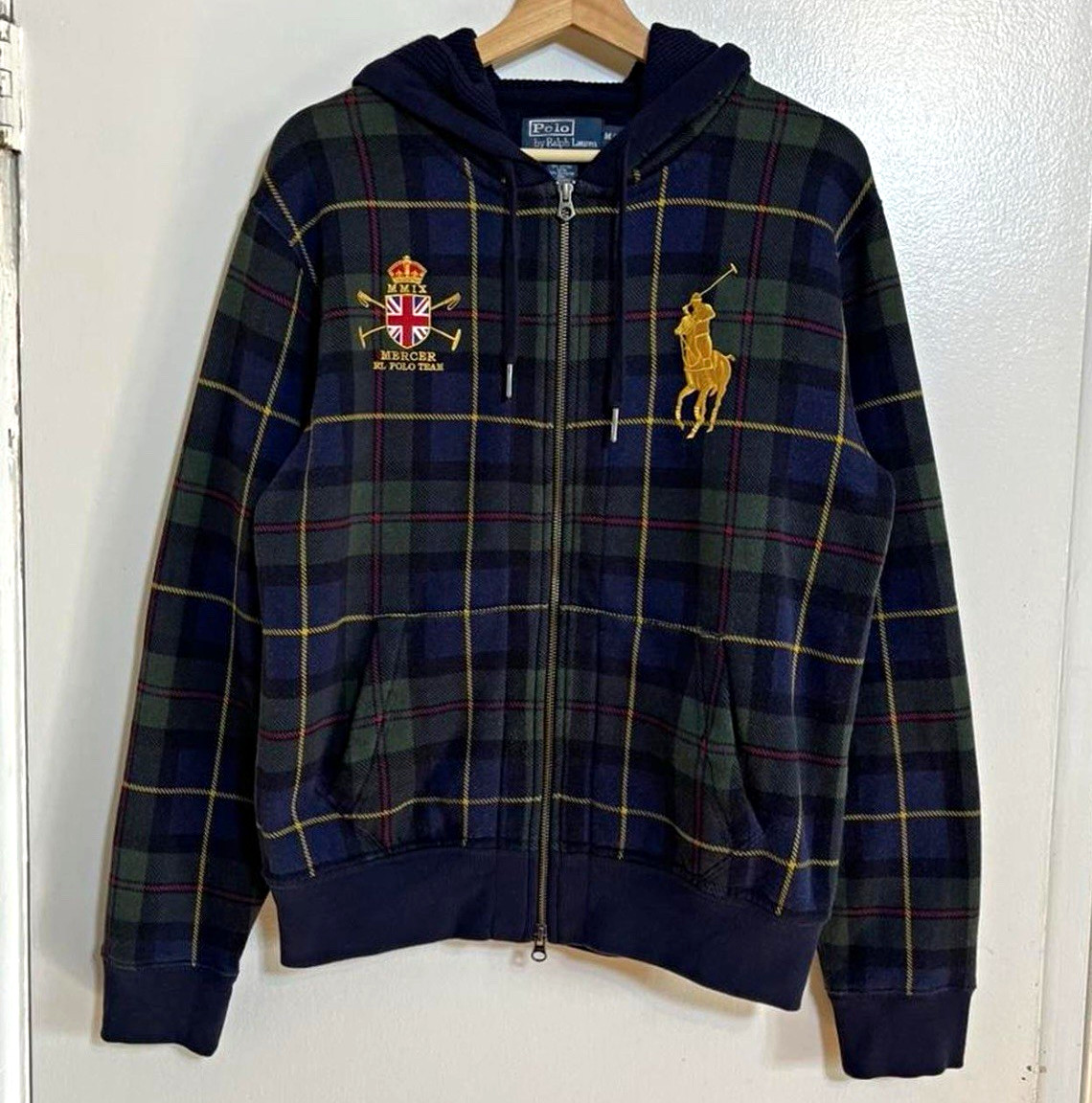 Polo by Ralph Lauren Men\'s Plaid Mercer Vintage Zip Up Jacket