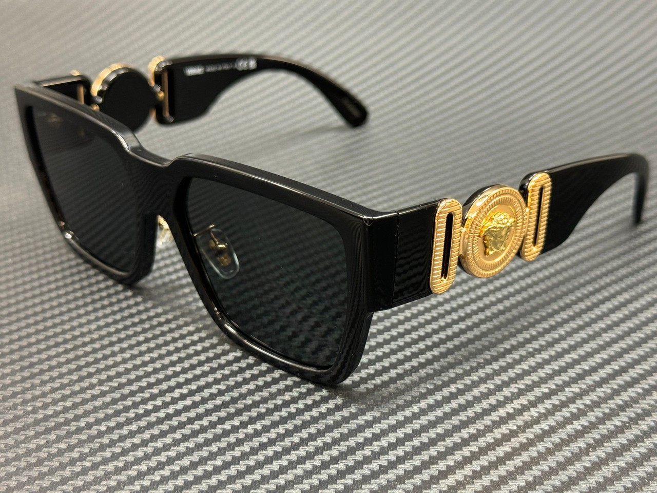 VERSACE VE4483D GB1 87 Black Grey Men\'s 57 mm Sunglasses