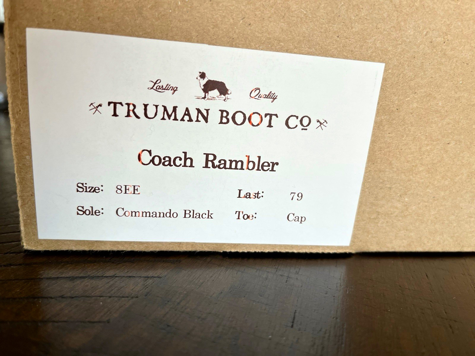 Truman Boot Co Coach Rambler Leather Cap Toe Lace-Up Boot Men’s 8EE 79 Last