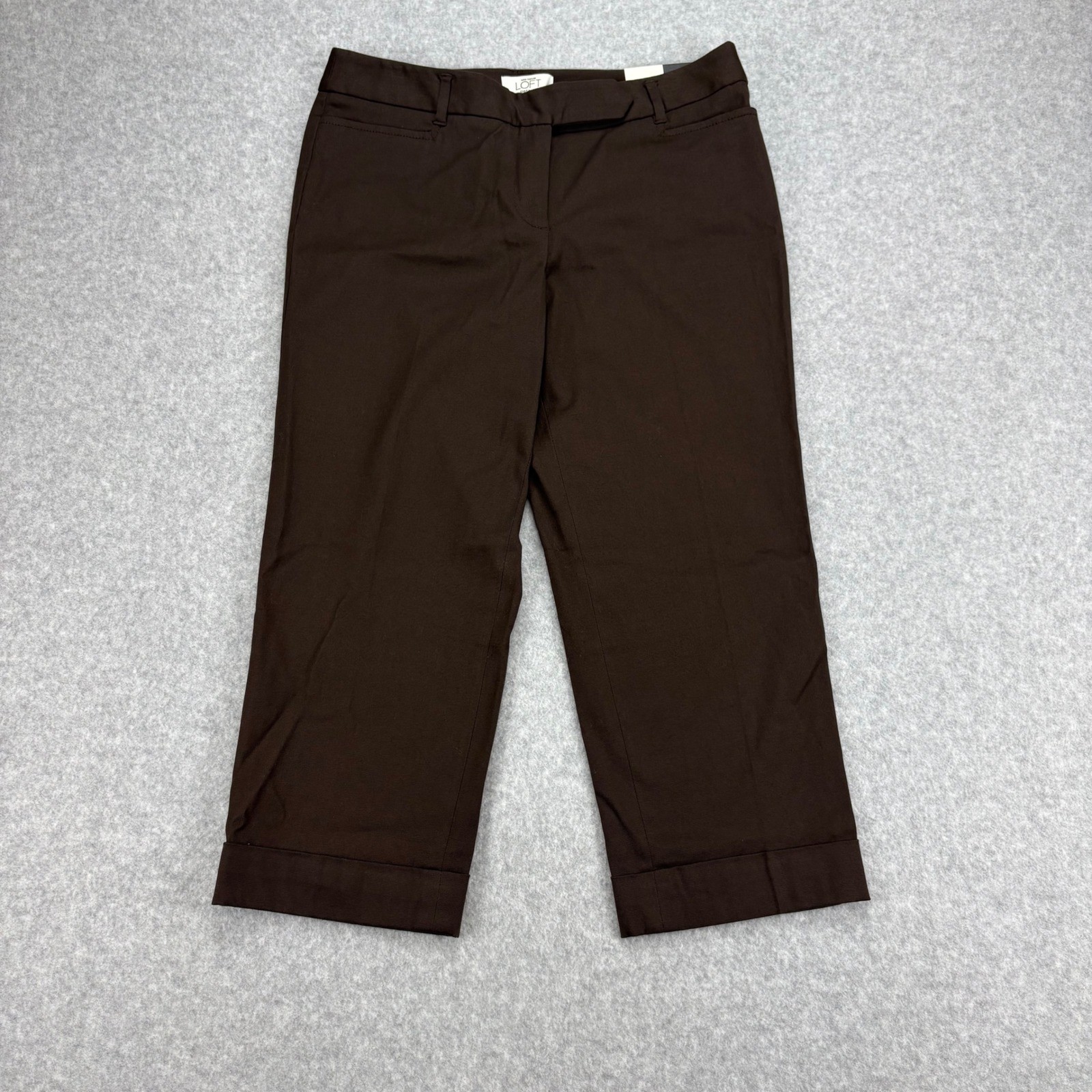 Ann Taylor Loft Trousers Womens Petite 4 Brown Marisa Crop Office Career Work