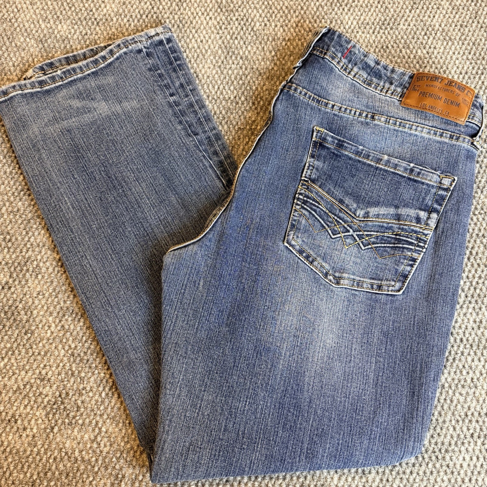 Seven7 Men’s Jeans 36x32 Straight Leg 36x28 Actual Inseam Shorter Length