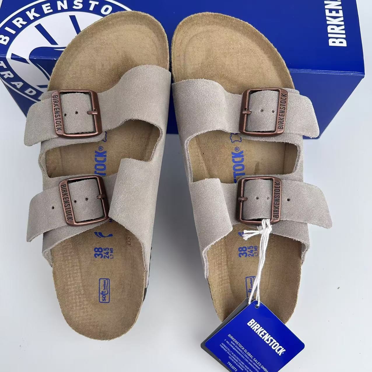 Birkenstock Arizona Suede Leather Soft Footbed Unisex Sandals Shoes--All Colors