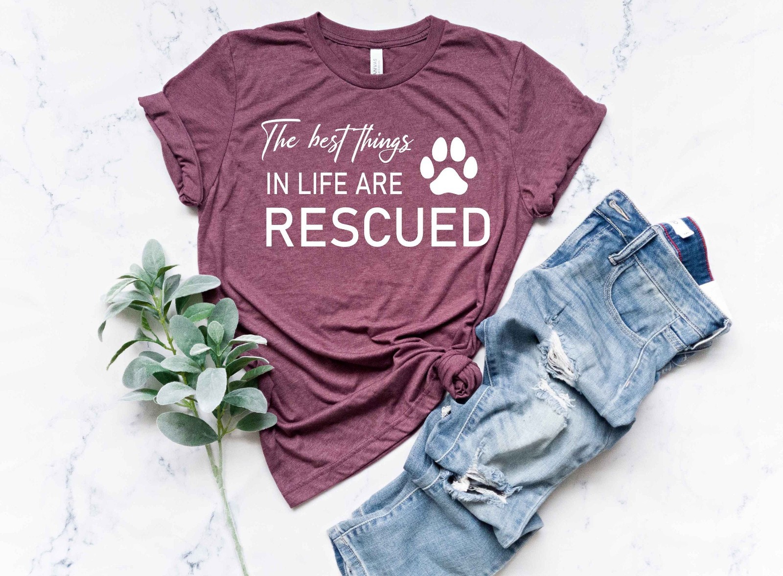 The Best Things In Life Are Rescued Dog Mom Pet Owner Animal Adoption Tee