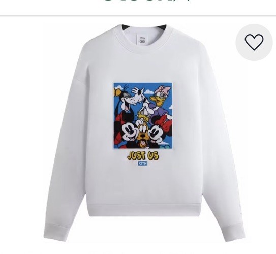 Kith x Disney Family Portait Crewneck White  XXL KHM031753-101 Brand New