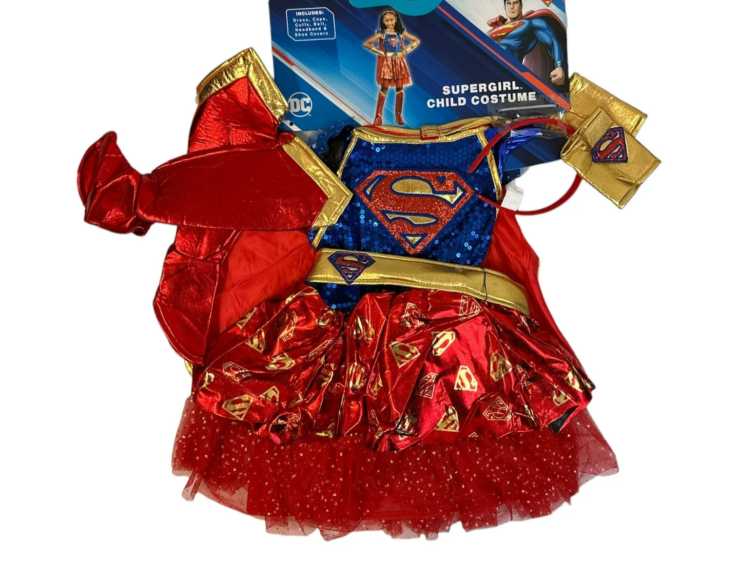 DC Supergirl Girl\'s Dress Costume, S (4-6)