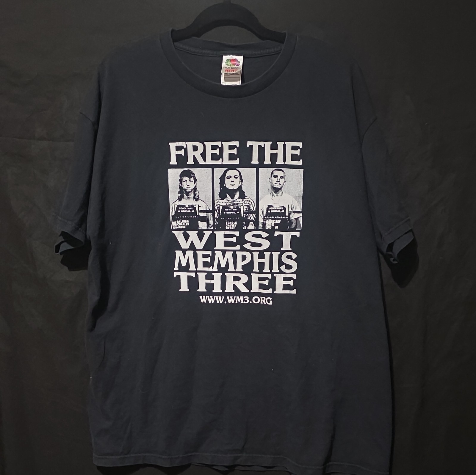 Vintage Free the West Memphis Three Shirt Mens XL Black Y2K Damien Jessie Jason