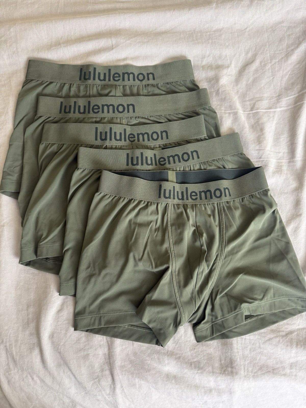 Lululemon Soft Stretch Active Boxer Briefs 3” – 5 Pairs – Sassy Sage