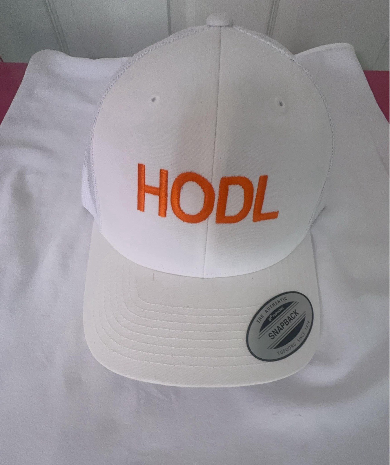 Vintage Yupoong Blank Trucker Hat w Adjustable Snapback White NOS 1 Per