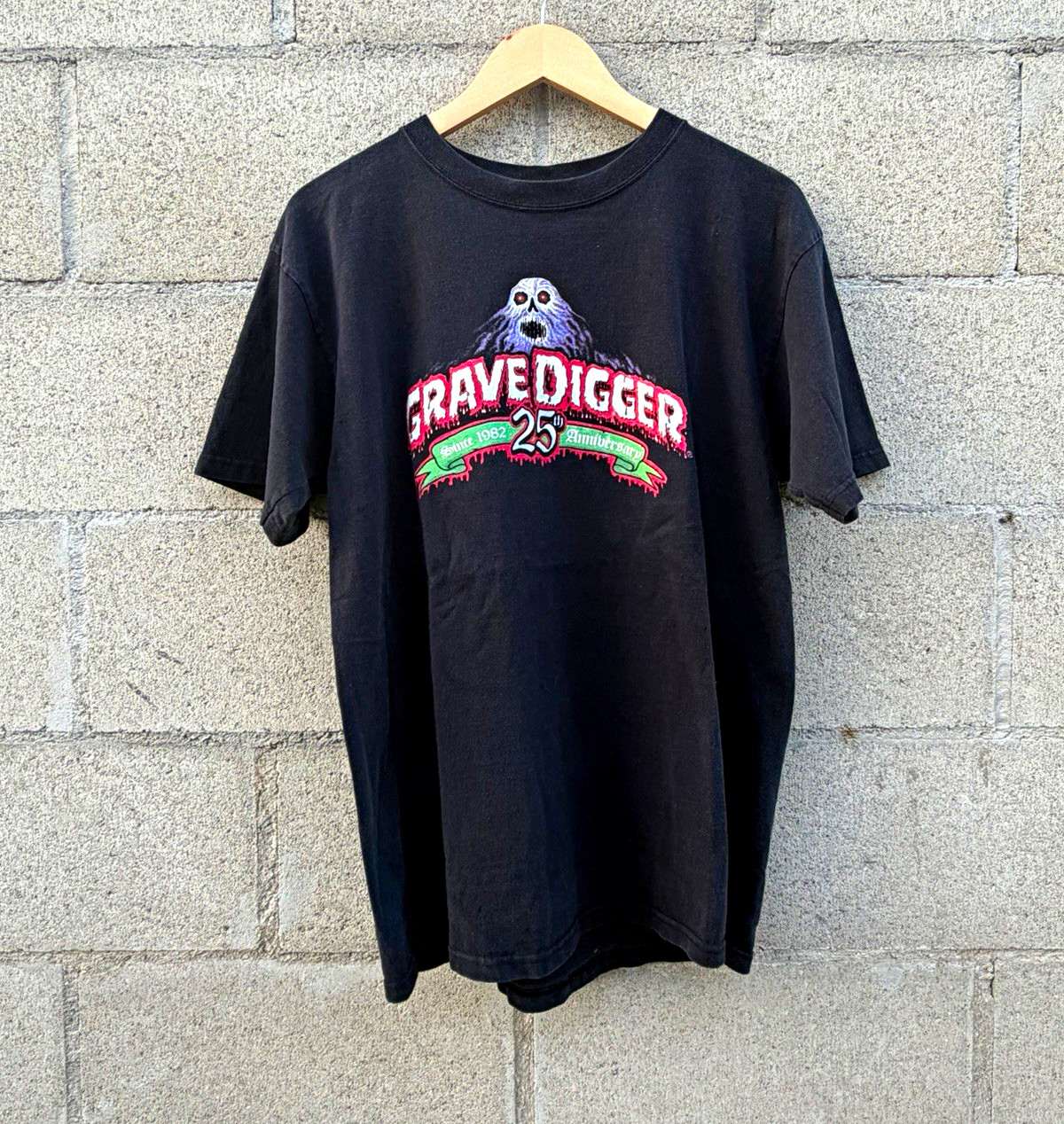 2006 Monster Jam Grave Digger 25th Anniversary Vintage Tee Anvil Large