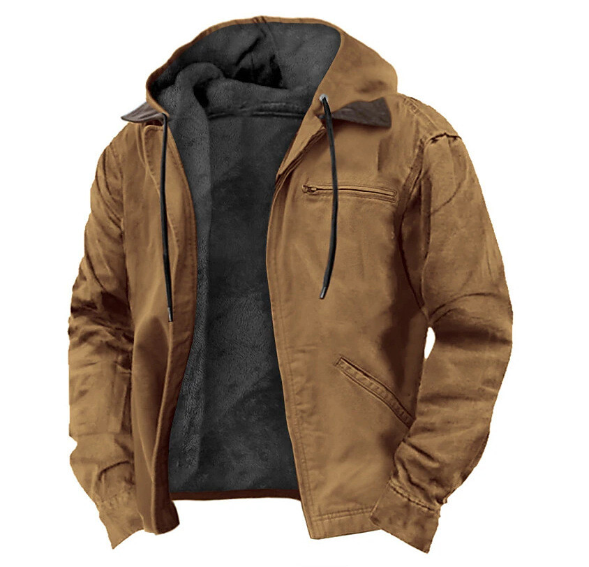 Men's Casual Padded Jacket Winter Warm Hooded Soft Comfort Coat Thick Jacket Top